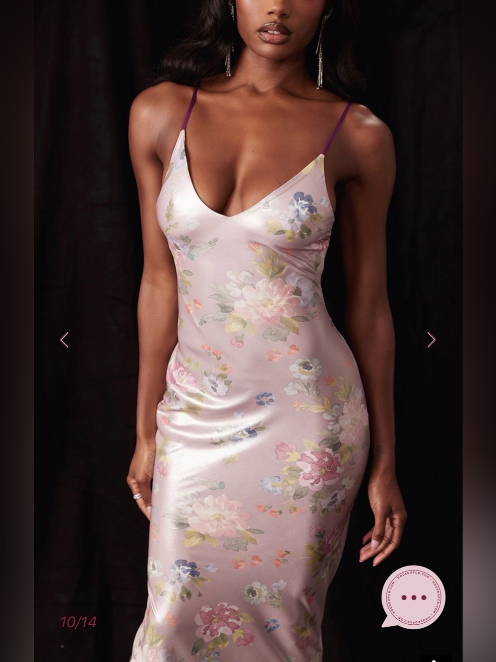 House of CB ARIA Mauve Floral Maxi Dress - Picture 16 of 16